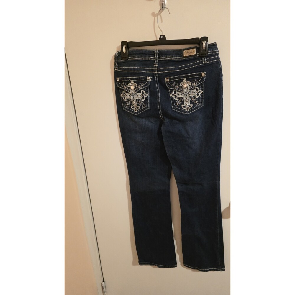 Earl jeans Womens size 6 28wx31L bootcut Cross Rhinestone Cowgirl Concert Y2k